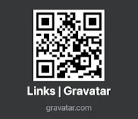 linksgravatar qr code on a black background