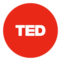 a red circle with the word ted on it