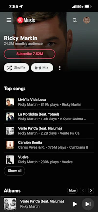 a screenshot of the music app on an iphone