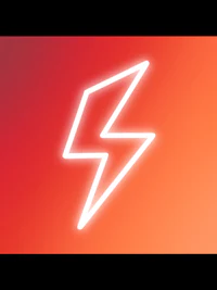 a lightning bolt on a red and orange background