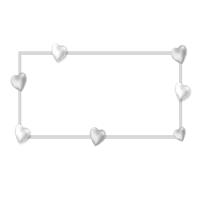 a frame with hearts on a black background