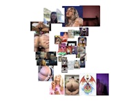 a collage of pictures of a woman in a bikini