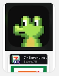 a square sticker with an image of a frog