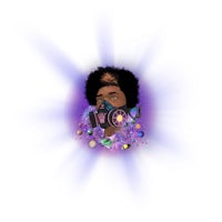 an illustration of a black woman with a gas mask