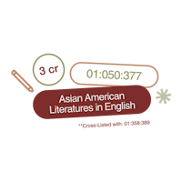 a poster with the words asian american literature in english