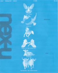 the cover of a book with a blue background