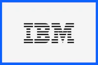 ibm logo on a blue background