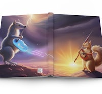 a book with two squirrels and a guitar on it