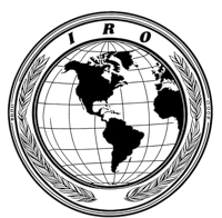 the iro logo on a black background