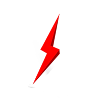 a red lightning bolt on a black background