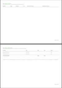 a sample of an invoice template with a green background