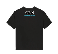 a black t - shirt with the word cen on it