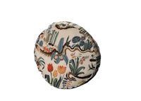 a cushion with a floral pattern on it