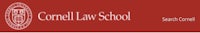 cornell law school logo on a red background
