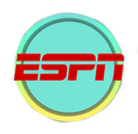 espn logo on a black background