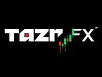 the tazr fx logo on a black background
