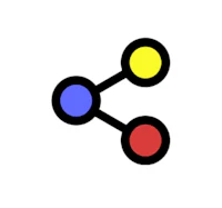 a colorful icon with three circles on it