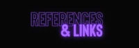 the words'references & links'in purple on a black background