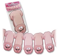 a string of pink sexy dicks hanging from a package