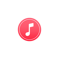 a music icon on a black background