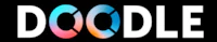 the logo for doodle on a black background