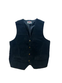 a black vest with buttons on it