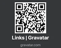 linksgravatar qr code on a black background