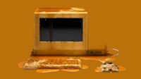 a computer with a keyboard and mouse on a brown background