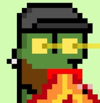 a pixelated image of a zombie holding a fire