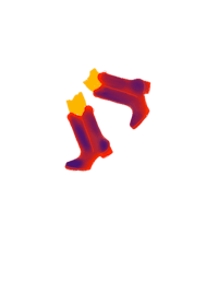 a pair of thermal boots on a black background