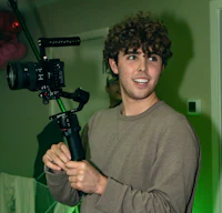 a man holding a camera