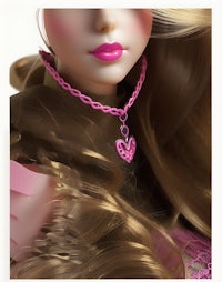 a close up of a barbie doll with long blonde hair
