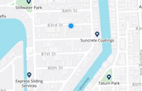 a map showing the location of a business