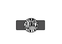 a black and white zebra print ring on a white background