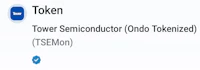 a screenshot of the token tower semconductor ondo token