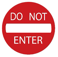 a red circle with the words do not enter on it
