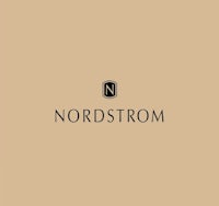 nordstrom logo on a beige background