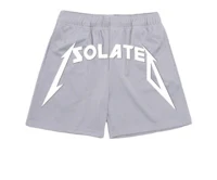 a grey short with the word solote on it