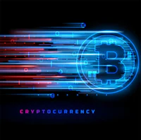 a bitcoin symbol on a black background