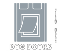 a dog door with the words view dog doors