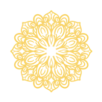 a golden mandala on a black background
