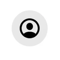a black and white icon of a person in a circle