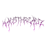 a purple lightning logo on a black background