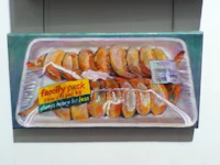 a painting of a tray of food on a wall