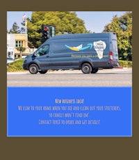 an image of a van with a blue background
