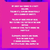 a poem about a party with an elephant in the background