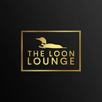 the loon lounge logo on a black background