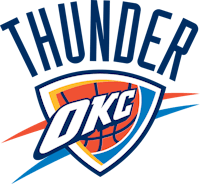 the oklahoma thunder logo on a black background