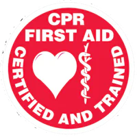 cpr first aid certified and trained sticker