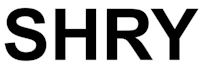 a black and white logo with the word shryy